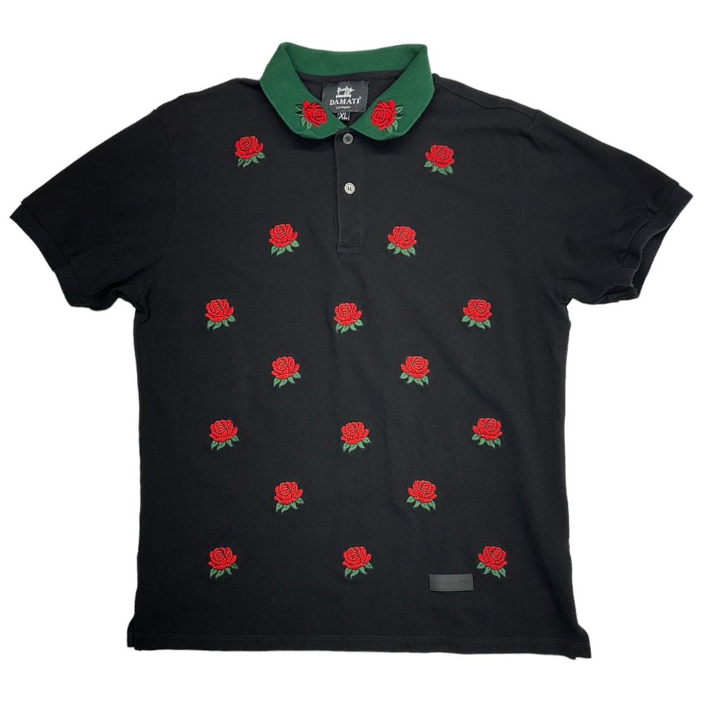 Damati Mini Roses Pique Polo (XL)